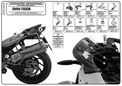 Kappa KLR693 BMW F 800 R (09-16) Yan Çanta Taþıyıcı