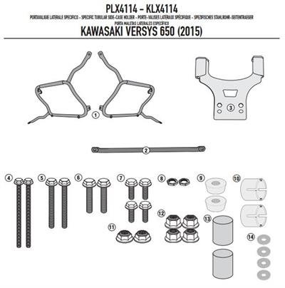 Kappa KLX4114 KAWASAKI VERSYS 650 (15-19) Yan Çanta Taþıyıcı
