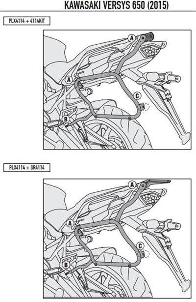 Kappa KLX4114 KAWASAKI VERSYS 650 (15-19) Yan Çanta Taþıyıcı