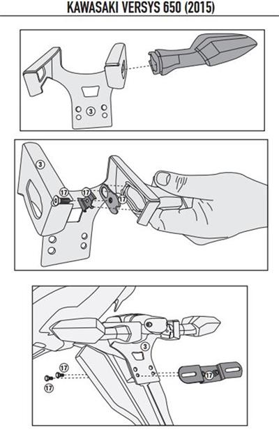 Kappa KLX4114 KAWASAKI VERSYS 650 (15-19) Yan Çanta Taþıyıcı