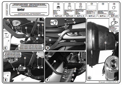 Kappa KLX687 BMW F 800 S - ST (06-16) Yan Çanta Taþıyıcı
