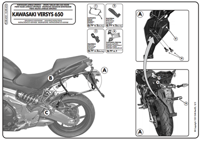 Kappa KLXR450 KAWASAKI VERSYS 650 (10-14) Yan Çanta Taþıyıcı