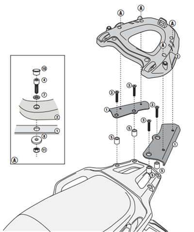 Kappa KR1110 HONDA VFR 1200X CROSSTOURER (12-19) Arka Çanta Tasiyici