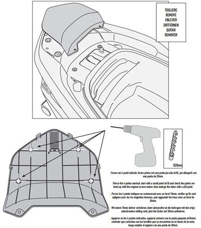 Kappa KR1123MM HONDA FORZA 300 ABS (13-17) Arka Çanta Tasiyici