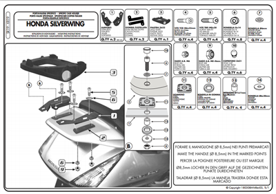 Kappa KR19 HONDA SILVERWING 400-600-600ABS (01-17) Arka Çanta Tasiyici