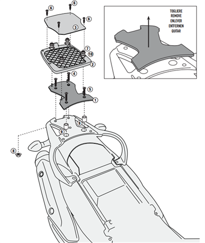 Kappa KR3101 SUZUKI DL 650 V-STROM (11-16) Arka Çanta Tasiyici