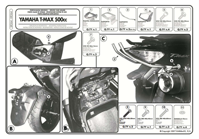 Kappa KR364M YAMAHA T-MAX 500 (08-11) Arka Çanta Tasiyici