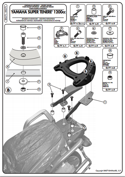 Kappa KR371 YAMAHA XT 1200 ZE-Z SUPER TENERE (10-20) Arka Çanta Tasiyici