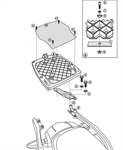 Kappa KR4105 KAWASAKI VERSYS 1000 (12-18) Arka Çanta Tasiyici