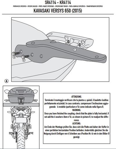 Kappa KR4114 KAWASAKI VERSYS 650 (15-19) Arka Çanta Tasiyici