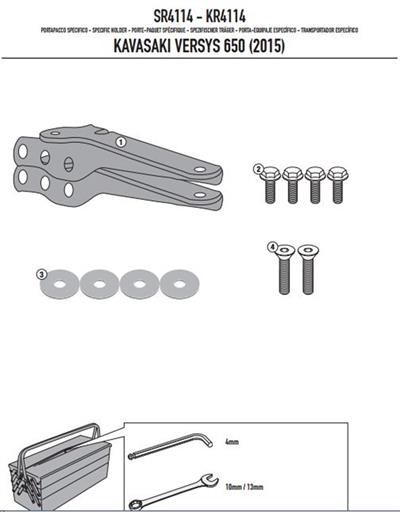 Kappa KR4114 KAWASAKI VERSYS 650 (15-19) Arka Çanta Tasiyici