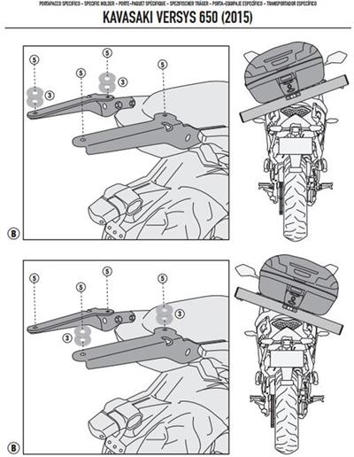 Kappa KR4114 KAWASAKI VERSYS 650 (15-19) Arka Çanta Tasiyici