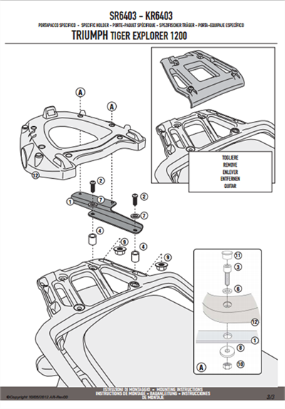 Kappa KR6403 TRIUMPH TIGER EXPLORER 1200 (12-17) - TIGER 1200 (18) Arka Çanta Tasiyici