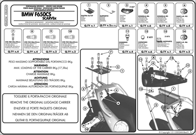 Kappa KR682M BMW F650 CS SCARVER (02-06) Arka Çanta Tasiyici
