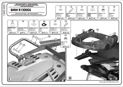 Kappa KR689 BMW R 1200 GS (04-12) Arka Çanta Tasiyici