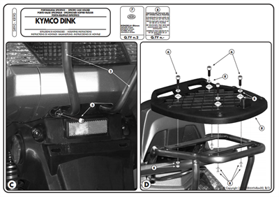 Kappa KR90 KYMCO DINK 125-200I (06-16) Arka Çanta Tasiyici