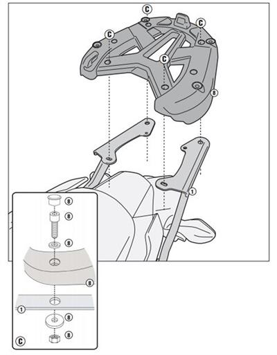 Kappa KZ1127 HONDA INTEGRA 750 (14-15) Arka Çanta Tasiyici