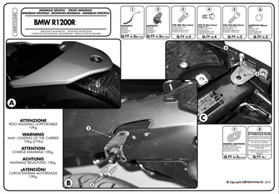 Kappa KZ688 BMW R 1200 R (06-10) Arka Çanta Tasiyici