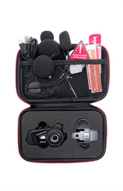 KNMASTER KN6100 MOTOSİKLET BLUETOOTH INTERKOM KULAKLIK SETİ SİYAH