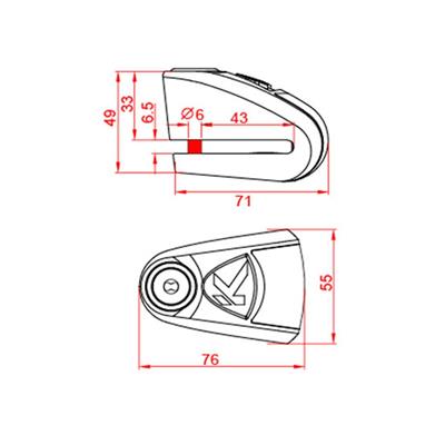 Kovix KAL6-BM Alarmlı Disk Kilit