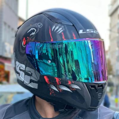 Ls2 Rapid 2 Clawn Full Face Motosiklet Kaskı Şeffaf + Gökkuşağı Vizörlü