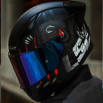 Ls2 Rapid 2 Clawn Race Full Face Motosiklet Kaskı Yarış Spoiler +  Şeffaf + Gökkuşağı Vizörlü