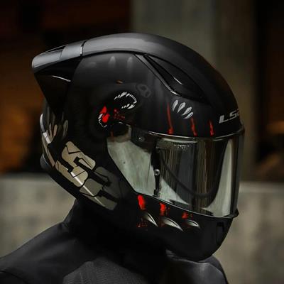 Ls2 Rapid 2 Clawn Race Full Face Motosiklet Kaskı Yarış Spoiler +  Şeffaf + Siyah Vizörlü