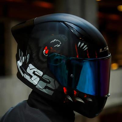 Ls2 Rapid 2 Clawn Race Full Face Motosiklet Kaskı Yarış Spoiler +  Şeffaf + Gökkuşağı Vizörlü