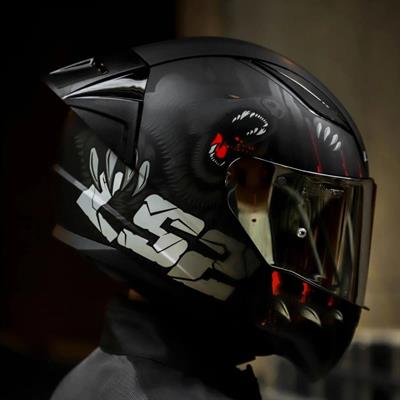 Ls2 Rapid 2 Clawn Race Full Face Motosiklet Kaskı Yarış Spoiler +  Şeffaf + Siyah Vizörlü