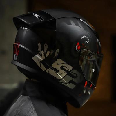 Ls2 Rapid 2 Clawn Race Full Face Motosiklet Kaskı Yarış Spoiler +  Siyah Vizörlü