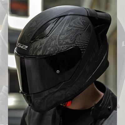 Ls2 Rapid 2 Crypt Race Full Face Motosiklet Kaskı Yarış Spoiler +  Siyah Vizörlü