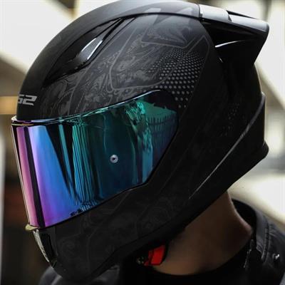 Ls2 Rapid 2 Crypt Race Full Face Motosiklet Kaskı Yarış Spoiler +  Şeffaf + Gökkuşağı Vizörlü