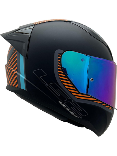 Ls2 Rapid 2 Extra Race Full Face Motosiklet Kaskı Yarış Spoiler +  Şeffaf + Gökkuşağı Vizörlü