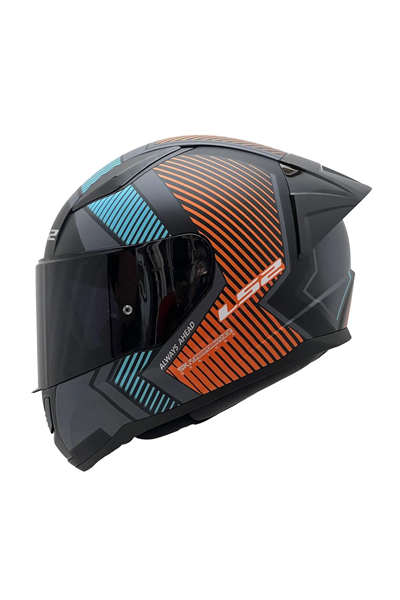 Ls2 Rapid 2 Extra Race Full Face Motosiklet Kaskı Yarış Spoiler +  Siyah Vizörlü