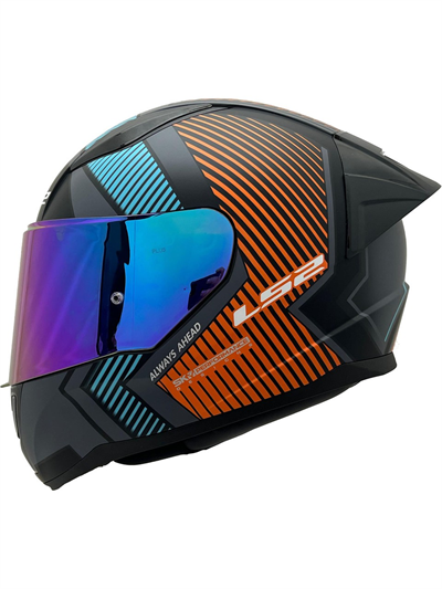 Ls2 Rapid 2 Extra Race Full Face Motosiklet Kaskı Yarış Spoiler +  Şeffaf + Gökkuşağı Vizörlü