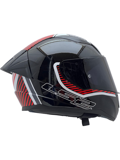 Ls2 Rapid 2 Extra Race Full Face Motosiklet Kaskı Yarış Spoiler +  Siyah Vizörlü