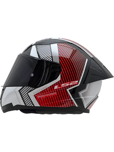 Ls2 Rapid 2 Extra Race Full Face Motosiklet Kaskı Yarış Spoiler +  Siyah Vizörlü