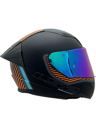 Ls2 Rapid 2 Extra Race Full Face Motosiklet Kaskı Yarış Spoiler +  Şeffaf + Gökkuşağı Vizörlü
