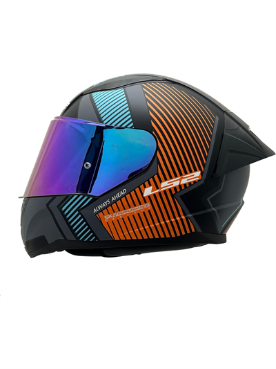 Ls2 Rapid 2 Extra Race Full Face Motosiklet Kaskı Yarış Spoiler +  Şeffaf + Gökkuşağı Vizörlü