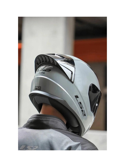 Ls2 Rapid 2 Full Face Motosiklet Kaskı Siyah Vizör - Yarış Spoiler