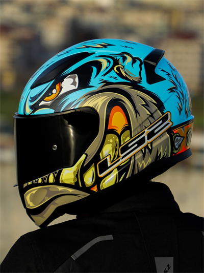 Ls2 Rapid 2 Neo Race Full Face Motosiklet Kaskı Yarış Spoiler +  Şeffaf + Siyah Vizörlü