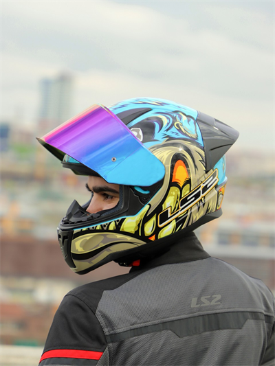 Ls2 Rapid 2 Neo Race Full Face Motosiklet Kaskı Yarış Spoiler +  Şeffaf + Gökkuşağı Vizörlü