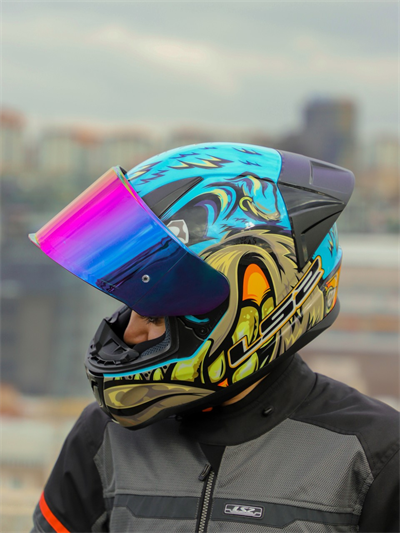 Ls2 Rapid 2 Neo Race Full Face Motosiklet Kaskı Yarış Spoiler +  Şeffaf + Gökkuşağı Vizörlü