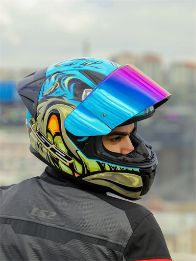 Ls2 Rapid 2 Neo Race Full Face Motosiklet Kaskı Yarış Spoiler +  Şeffaf + Gökkuşağı Vizörlü