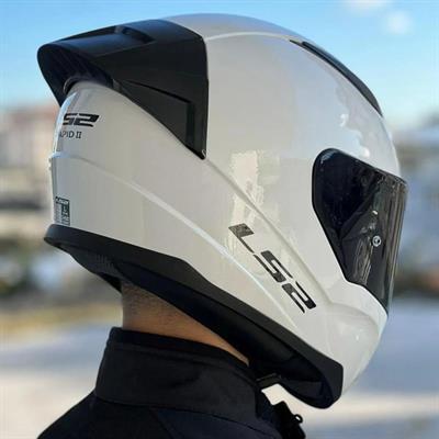 Ls2 Rapid 2 Race Full Face Motosiklet Kaskı Yarış Spoiler +  Şeffaf + Siyah Vizörlü