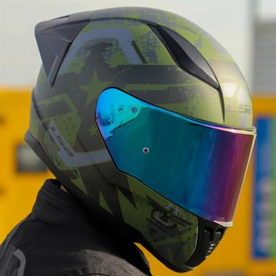 Ls2 Rapid 2 Thunder Birds Race Full Face Motosiklet Kaskı Yarış Spoiler +  Şeffaf + Gökkuşağı Vizörlü