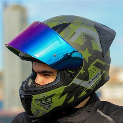 Ls2 Rapid 2 Thunder Birds Race Full Face Motosiklet Kaskı Yarış Spoiler +  Şeffaf + Gökkuşağı Vizörlü