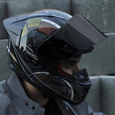 Ls2 Rapid Chamelon Race Full Face Motosiklet Kaskı Yarış Spoiler + Siyah Vizör