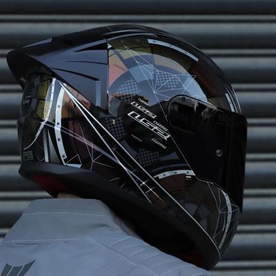 Ls2 Rapid Chamelon Race Full Face Motosiklet Kaskı Yarış Spoiler + Siyah Vizör