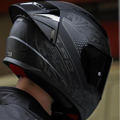 Ls2 Rapid Crypt Race Full Face Motosiklet Kaskı Yarış Spoiler + Siyah Vizör